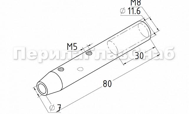 Зажимы для троса 80 мм на трос Ø6 мм, под М8, прямой, полированный (AISI 304) k077-4 2