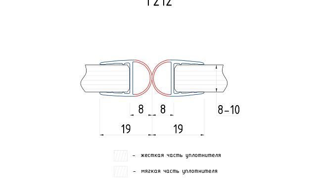 Уплотнитель для стекла в душевую кабину 8 мм, дверь-стекло 2200 мм t212 3