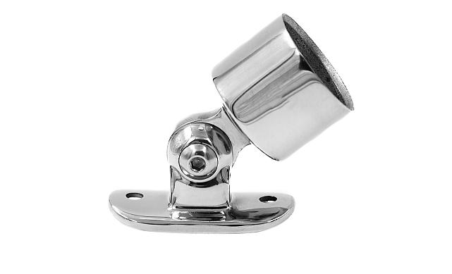 Наконечник наружный на стойку Ø25.4 мм, с регулируемым ложементом под трубу Ø38.1 мм, литой, полированный, нержавеющий AISI 304, k326 6