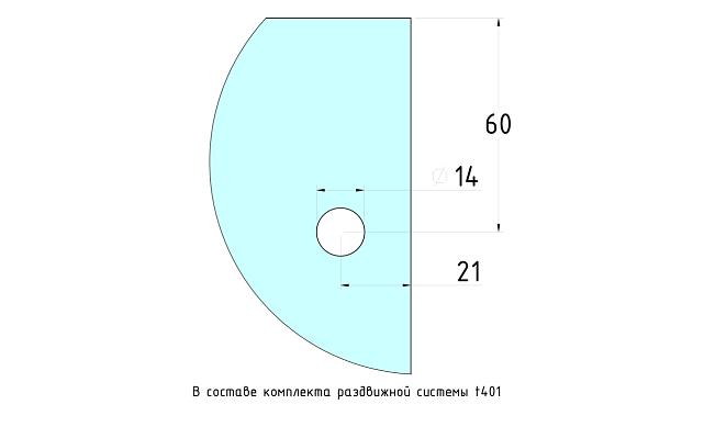 Соединитель труба-стекло для прямоугольного трека, нержавеющая сталь AISI 304, черная t462 BL 3