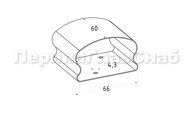 Соединитель пластикового фигурного поручня полированный AISI 304 k257 2