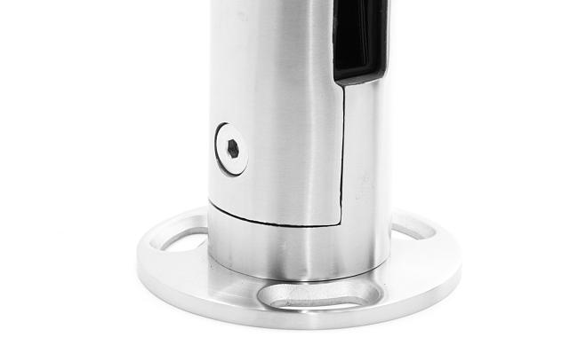 Стеклодержатель литой напольный, круглый, для стекла 12-16 мм, шлифованный (AISI 304) k176 SSS 8