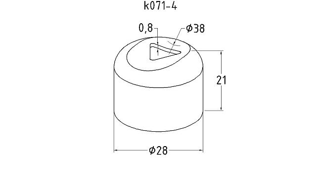 Наконечник штампованный, под 90°, Ø25/38х0.6 AISI 201 полированный k071-4 3