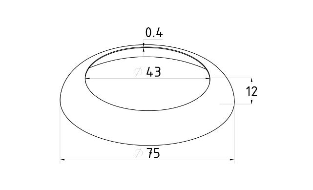 Низ стойки Ø42.4 мм, 75х12х0.4, полированный (AISI 304) k330 2